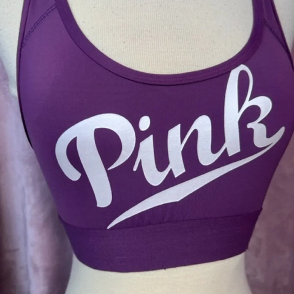 Womens Purple VS Pink Sports Bra Size S - Picture 2 of 6